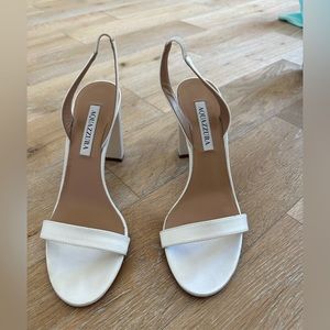 Aquazzura Women’s So Nude Slingback Sandals White $550 OBO